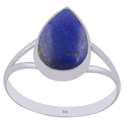 Beautiful Split Shank Around Lapis Pear Shape 925 Sterling Solid Silver Ring - R3400313-6