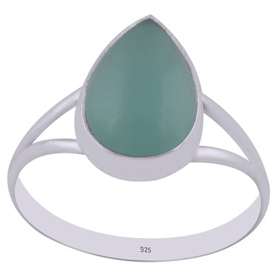 Beautiful Split Shank Around Aqua Chalcedony Pear Shape 925 Sterling Solid Silver Ring - R3400313-9