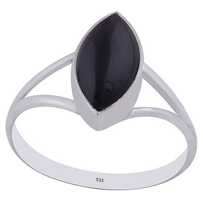 Alluring Split Shank Around Black Onyx Marquise Shape 925 Sterling Solid Silver Ring - R3400315-12