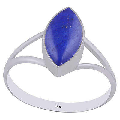 Alluring Split Shank Around Lapis Marquise Shape 925 Sterling Solid Silver Ring - R3400315-6