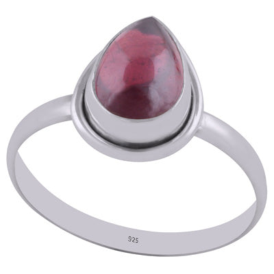 Gorgeous Beautiful Gemstone Garnet Pear Shape 925 Sterling Solid Silver Ring - R3400342-2