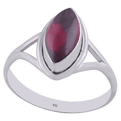 Beautiful Split Shank Garnet Marquise Shape 925 Sterling Solid Silver Ring - R3400343-2