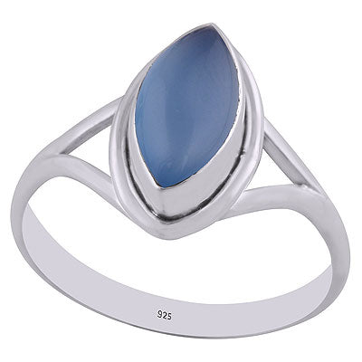 Beautiful Split Shank Blue Chalcedony Marquise Shape 925 Sterling Solid Silver Ring - R3400343-9