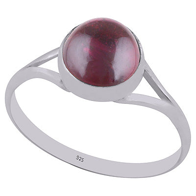 Beautiful Split Shank Around Garnet Round Shape 925 Sterling Solid Silver Ring - R3400344-2