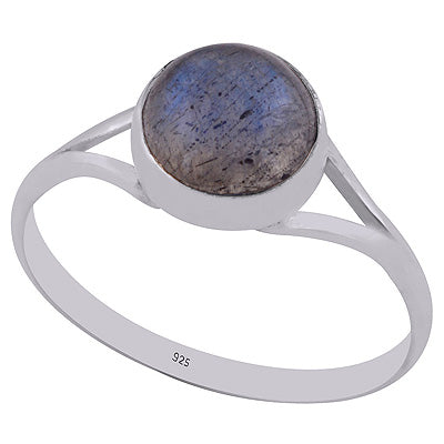 Beautiful Split Shank Around Labradorite Round Shape 925 Sterling Solid Silver Ring - R3400344-5