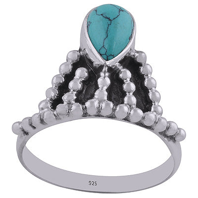 Turquoise 925 Sterling Silver Ring - R3400346-1