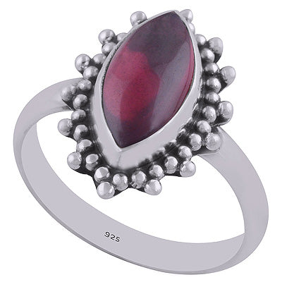 Gorgeous Rawa Work Around Garnet Marquise Shape 925 Sterling Solid Silver Ring - R3400369-4