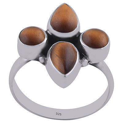 Tiger's Eye 925 Sterling Silver Ring - R3400371-21