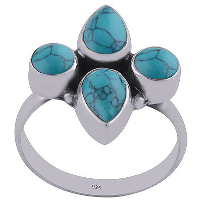 Turquoise 925 Sterling Silver Ring - R3400371-9