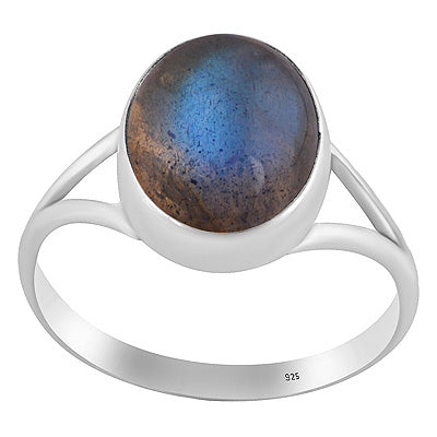 Stylish Split Shank Around Labradorite Oval Shape 925 Sterling Solid Silver Ring - R3400378-5