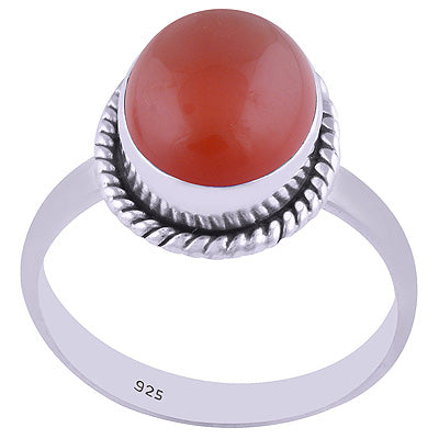 Gorgeous Wire Work Around Carnelian Oval Shape 925 Sterling Solid Silver Ring - R3400384-43