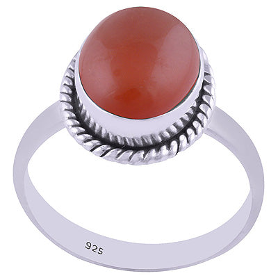 Gorgeous Wire Work Around Carnelian Oval Shape 925 Sterling Solid Silver Ring - R3400384-67