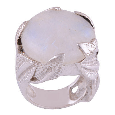 Rainbow Moonstone 925 Sterling Silver Ring - R3400434-1