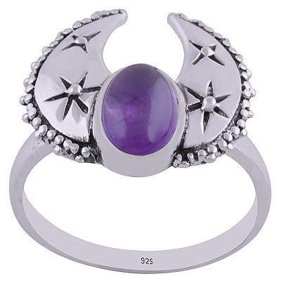 Gorgeous Handcrafted Rawa Work Around Amethyst Oval Shape 925 Sterling Solid Silver Ring - R3400437-3