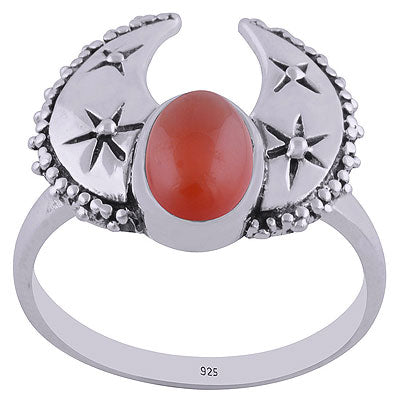 Gorgeous Handcrafted Rawa Work Around Carnelian Oval Shape 925 Sterling Solid Silver Ring - R3400437-9