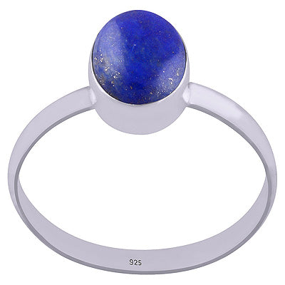 Beautiful Stunning Lapis Oval Shape 925 Sterling Solid Silver Ring - R3400469-67