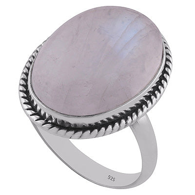 Gorgeous Wire Work Around Rainbow Moonstone Oval Shape 925 Sterling Solid Silver Ring - R3400476-402