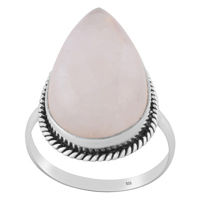 Gorgeous Wire Work Around Rainbow Moonstone Pear Shape 925 Sterling Solid Silver Ring - R3400476-451
