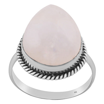 Gorgeous Wire Work Around Rainbow Moonstone Pear Shape 925 Sterling Solid Silver Ring - R3400476-453