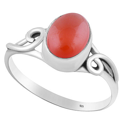 Minimal Wire Work Around Carnelian Oval Shape 925 Sterling Solid Silver Ring - R3400521-41