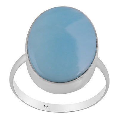 Stunning Larimar Oval Shape 925 Sterling Solid Silver Ring - R3400578-763