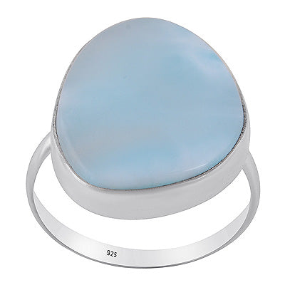 Stunning Larimar Fancy Shape 925 Sterling Solid Silver Ring - R3400578-790