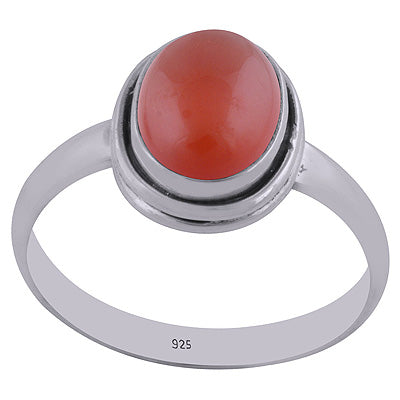 Gorgeous Double wire Setting Carnelian Oval Shape 925 Sterling Solid Silver Ring - R3400587-51