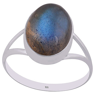 Stylish Split Shank Around Labradorite Oval Shape 925 Sterling Solid Silver Ring - R3400635-6