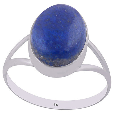 Stylish Split Shank Around Lapis Oval Shape 925 Sterling Solid Silver Ring - R3400635-7