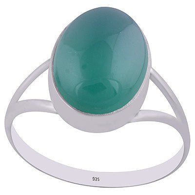 Stylish Split Shank Around Green Onyx Oval Shape 925 Sterling Solid Silver Ring - R3400635-8