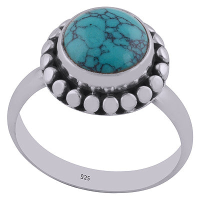 Turquoise 925 Sterling Silver Ring - R3400679-45