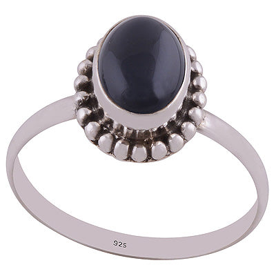 Black Onyx 925 Sterling Silver Ring - R3400692-72