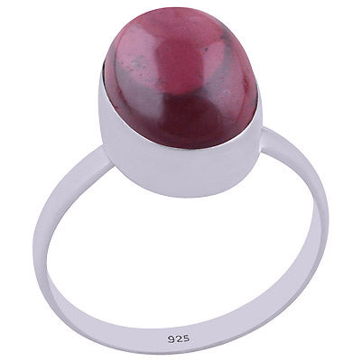 Gorgeous Plain Garnet Oval Shape 925 Sterling Solid Silver Ring - R3400695-221