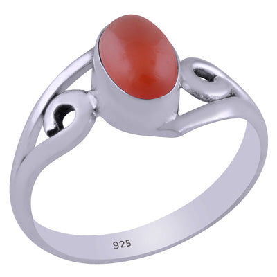 Beautiful Handwork Around Carnelian Oval Shape 925 Sterling Solid Silver Ring - R3400696-512