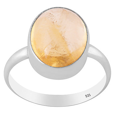 Gorgeous Huge Gemston Citrine Oval Shape 925 Sterling Solid Silver Ring - R3400714-68