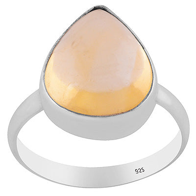 Gorgeous Huge Gemston Citrine Pear Shape 925 Sterling Solid Silver Ring - R3400714-76