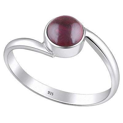 Stunning Shank Around Garnet Round Shape 925 Sterling Solid Silver Ring - R3400751-2