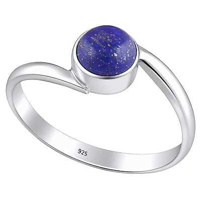 Stunning Shank Around Lapis Round Shape 925 Sterling Solid Silver Ring - R3400751-6