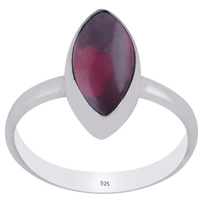 Gorgeous Plain Garnet Marquise Shape 925 Sterling Solid Silver Ring - R3400764-245