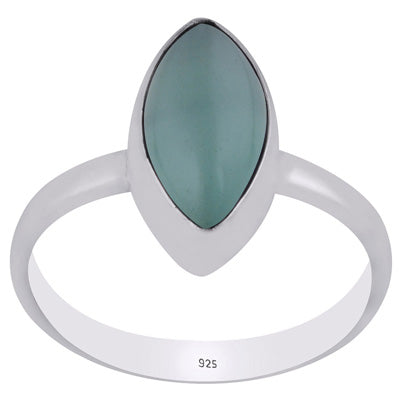 Gorgeous Plain Aqua Chalcedony Marquise Shape 925 Sterling Solid Silver Ring - R3400764-468