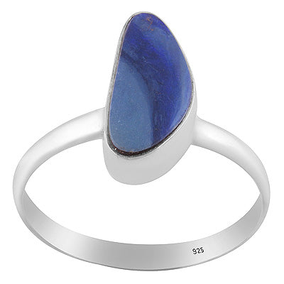 Alluring Play of Colors Gemstone Australian Opal Fancy Shape 925 Sterling Solid Silver Ring - R3400825-408