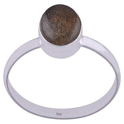 Alluring Gemstone Labradorite Oval Shape 925 Sterling Solid Silver Ring - R3400832-35