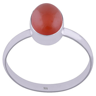 Alluring Gemstone Carnelian Oval Shape 925 Sterling Solid Silver Ring - R3400832-37