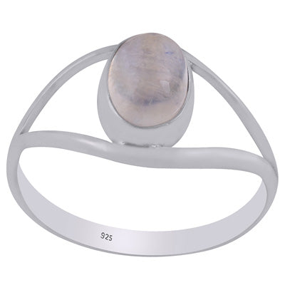 Gorgeous Split Shank Around Rainbow Moonstone Oval Shape 925 Sterling Solid Silver Ring - R3400890-4