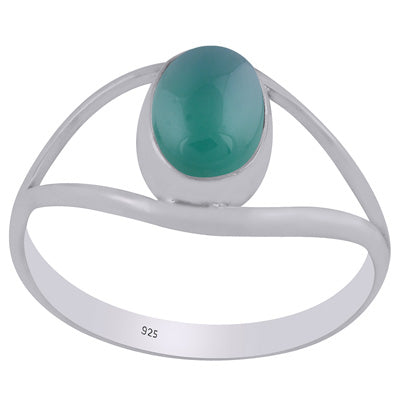 Gorgeous Split Shank Around Green Onyx Oval Shape 925 Sterling Solid Silver Ring - R3400890-8