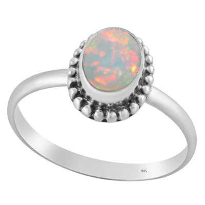 Beautiful Rawa Work Around Ethiopian Opal Oval Shape 925 Sterling Solid Silver Ring - R3400926-50