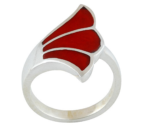 Coral 925 Sterling Silver Ring - R3401172-15
