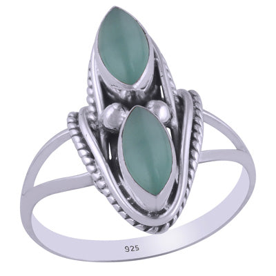 Gorgeous Handwork Around Aqua Chalcedony Marquise Shape 925 Sterling Solid Silver Ring - R3401194-354