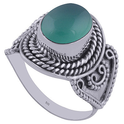Green Onyx 925 Sterling Silver Ring - R3401218-60
