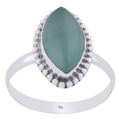 Beautiful Rawa Work Around Aqua Chalcedony Marquise Shape 925 Sterling Solid Silver Ring - R3401290-140